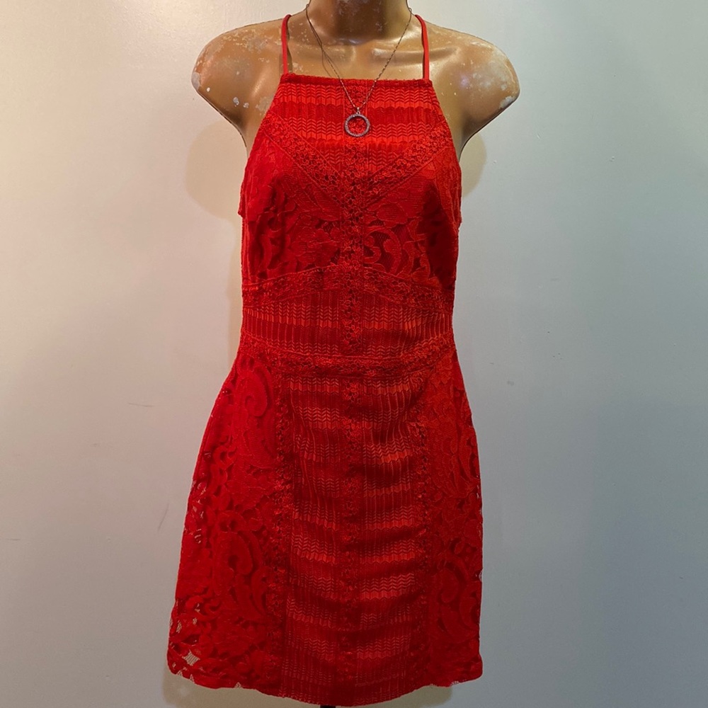 EUC Topshop Size US 6, EUR 38, UK 10, A-Line Red Dress